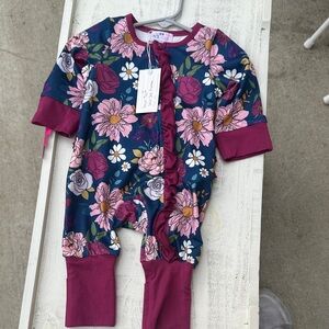 Floral Kids One Piece by KicKee Pants - Pink and Blue
